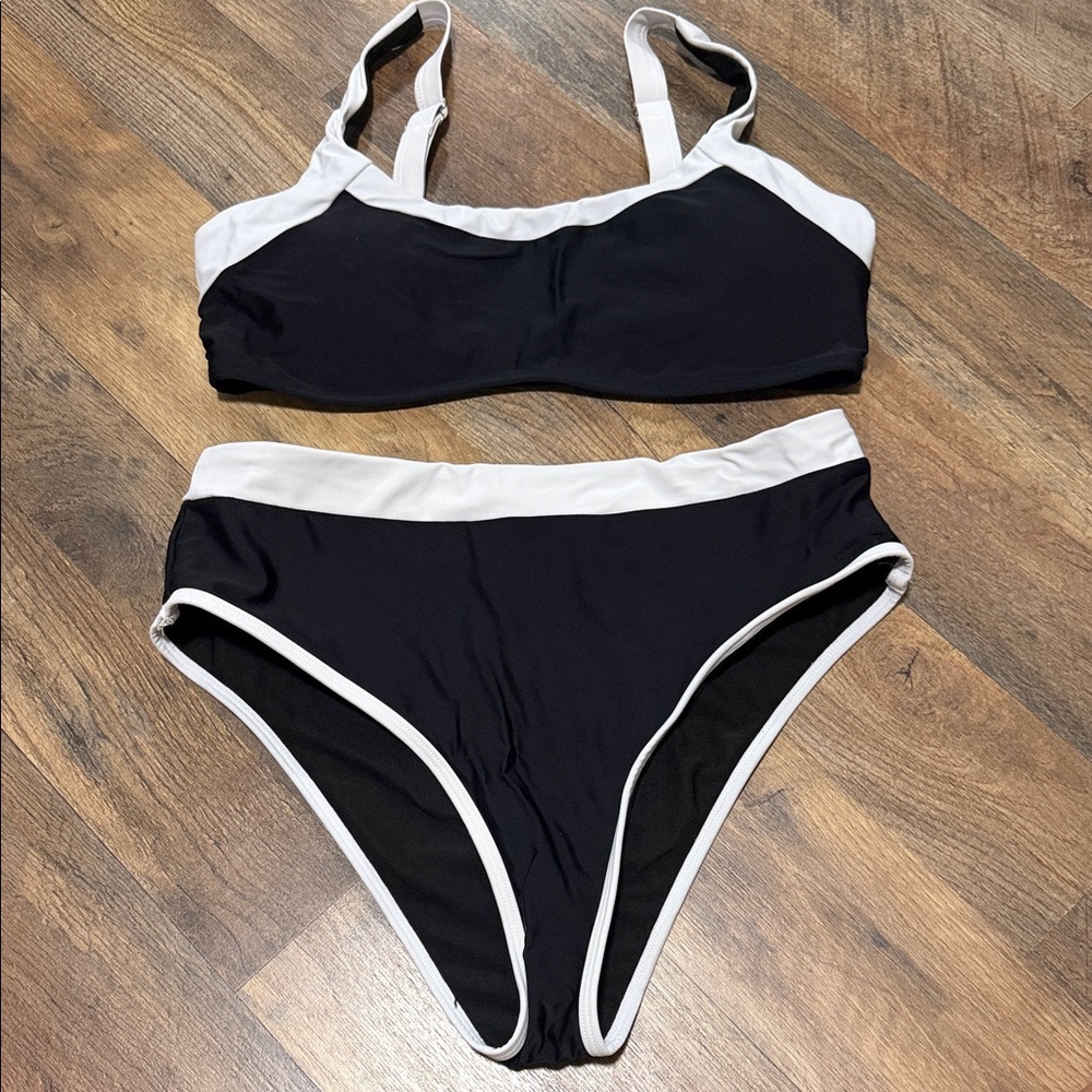 SHEIN Black and White Bikini Set